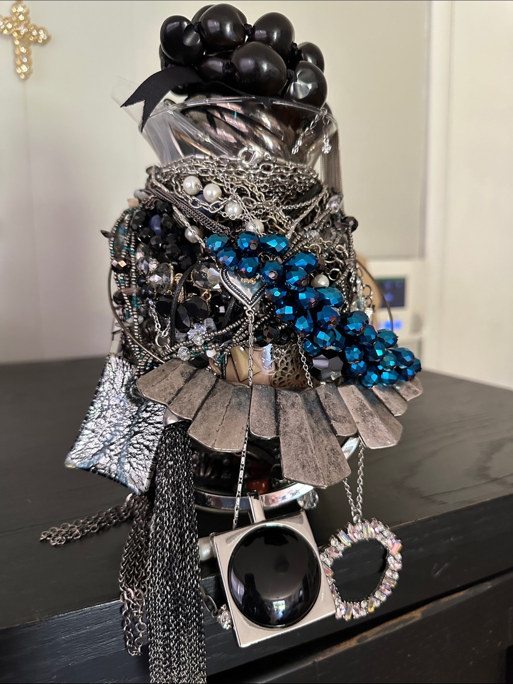 Multiple Statement MysteryJewelry Jar with Black and Blue Accents